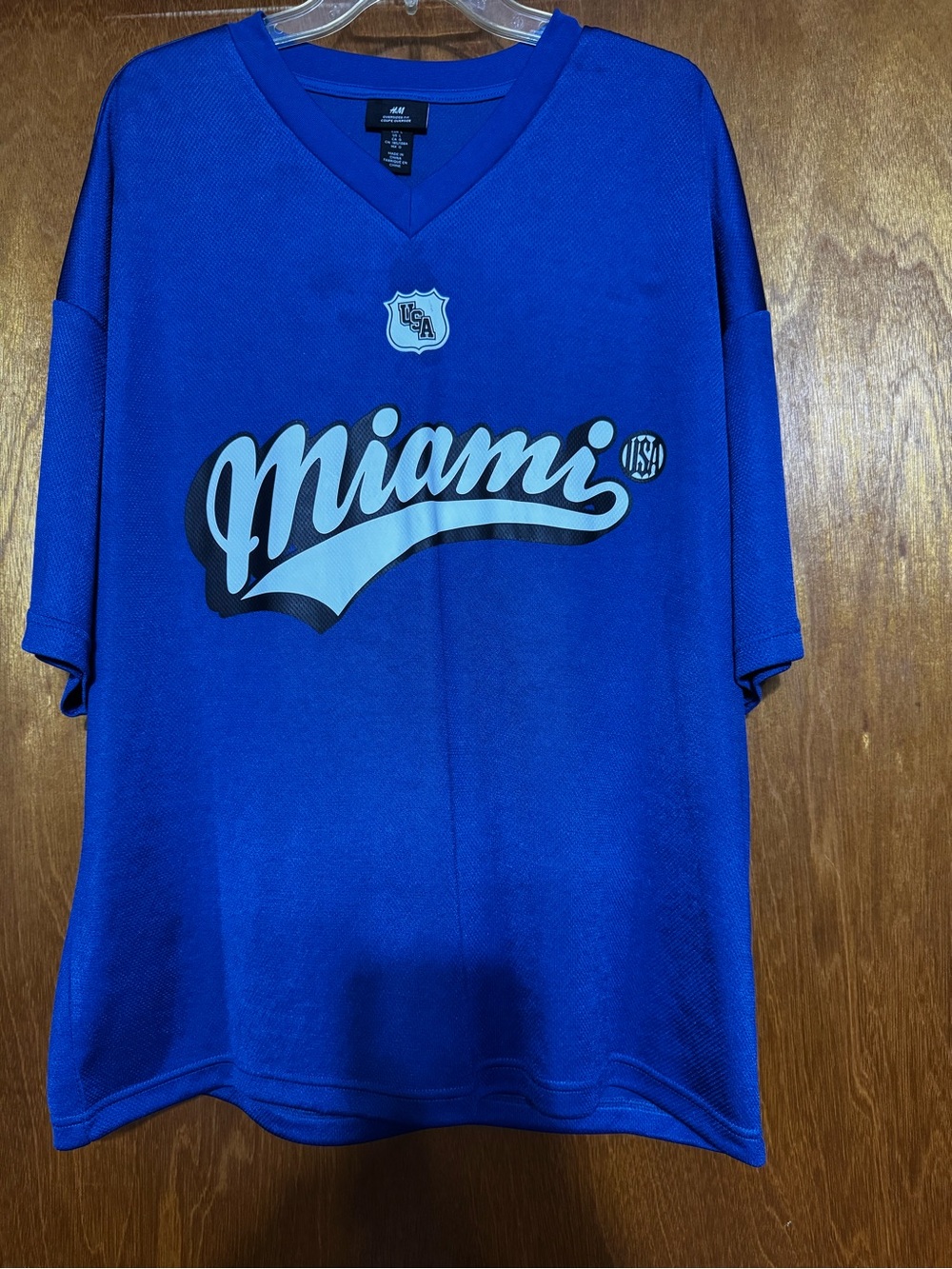 H&M Royal Blue 'Miami' Graphic Jersey Tee